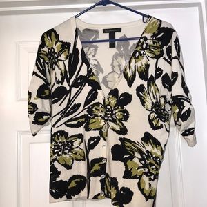 INC Black & Olive Button Down Cardigan